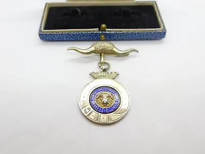 RAOB Sterling Silver & Enamel Masonic Fob Medal Antique 1931 Birmingham • £28