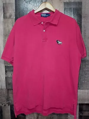 Polo Ralph Lauren Polo Shirt Mens Scotty Dog Logo Red Short Sleeve Cotton XL • $25