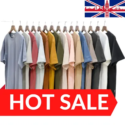 Mens T Shirts Plain Cotton Short Sleeve T-shirts Crew Neck Tops | Amazing Sale. • £6.95