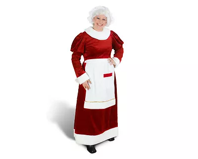 Mrs Miss Santa Claus Women Female Christmas Costume Apron Dress Mop Hat Full Set • $129.99