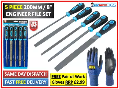 £11.49 • Buy 5pc 8  Engineers File Set Metal Round Flat Triangular Half Round Square UK 22654