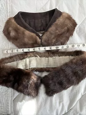 2 Vintage Fur Dark Brown Collar Accessory Mink • $9.99