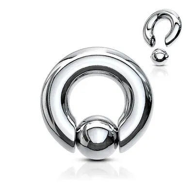 HEAVY Captive Bead Ring CBR LARGE Ear BCR Prince Albert 3mm-10mm Spring Action • £4.44