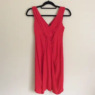 W118 By Walter Baker Faux Wrap Draped V Neck Sheath Dress Red Size XS Lined • $24.99