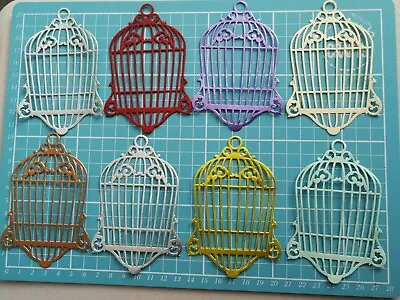 Craft Room Clearout Die Cut Shapes 8 Mixed Colour Bird Cage Card Toppers • £3.25