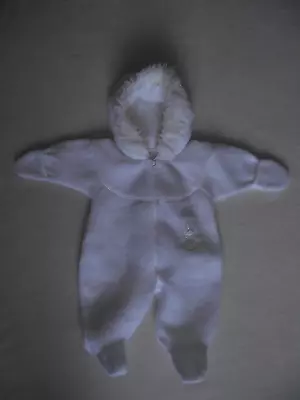 Vintage Mothercare Baby Pram Suit - Unisex - White - 60cm (0-3 Mnths) • £6.99