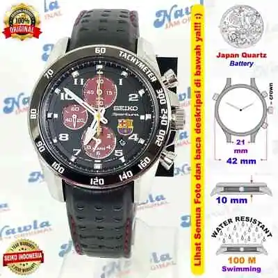 Brand New SEIKO Sportura SNAE75P1 FC Barcelona 7T62 Quartz Watch Chronograph • $395