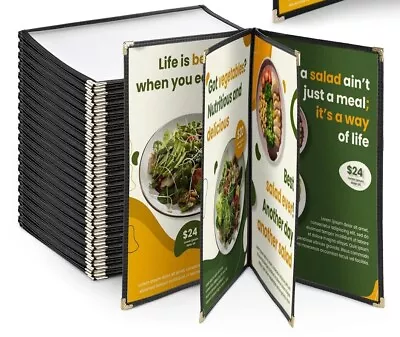 WeChef 20pcs Menu Cover 8.5x11  4 Page 8 View Restaurant Hotel Cafe Fold Book • $65