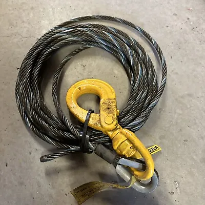 1/2  X 50’ Steel Core Wire Rope Winch Line Wrecker Cable Self Locking Hook Tow • $111.96