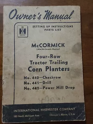 International Harvester Mccormick 4 Row Tractor Trailing Corn Planter... • $14.99