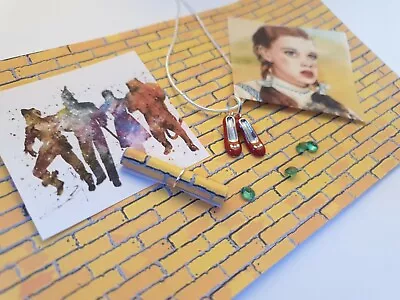 £4.50 • Buy Wizard Of Oz Dorothy Ruby Slippers Necklace Gift Personalised Message Scroll