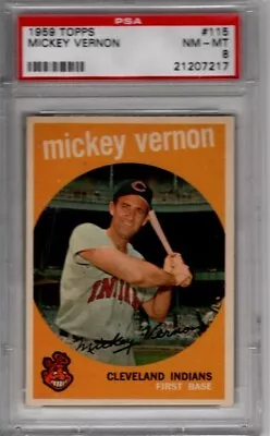 1959 Topps Set #115 Mickey Vernon   - PSA 8 Authenticated Sealed • $425