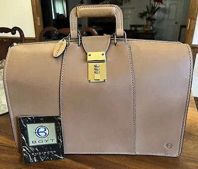 Vintage BOYT Tan Belting Leather Lawyer / Doctor Briefcase Luggage USA Made • $375