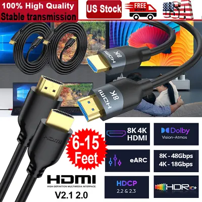 HDMI Cable HDMI 2.1 2.0 Cord 8K 4K Ultra HD 3D PS5 Xbox High Speed Ethernet ARC • $6.64