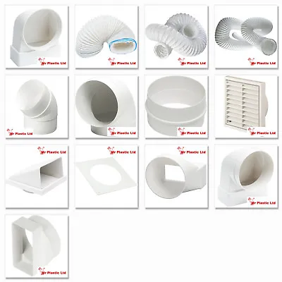 £12.72 • Buy Manrose 100mm / 4  Round Ducting, Ventilation Fittings & Outlets In White