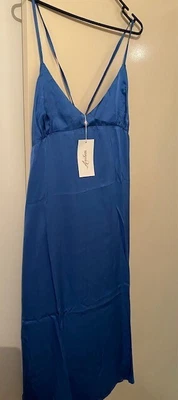 $120 • Buy Arnhem Blue Silk Slip Dress Size 14