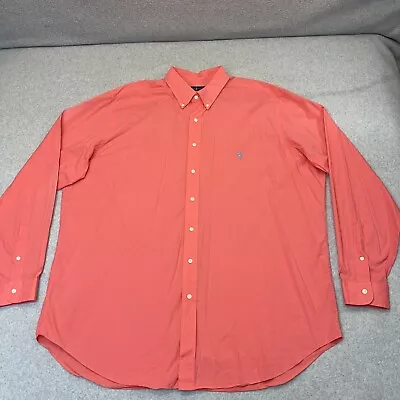 Ralph Lauren Dress Shirt Men's 2XLT Tall Button Down Coral Color Lightweight • $26.50