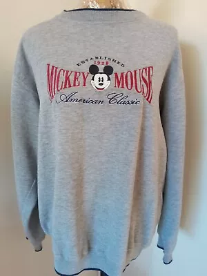 Vintage Disney 90s Mickey & Co Grey Sweatshirt Embroidered Mickey  Sz XL • $19.99