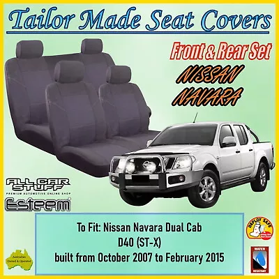 Tailor Made Seat Covers For Nissan Navara D40 ST-X Dual Cab: 10/2007 To 02/2015 • $150.50