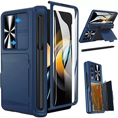 Galaxy Z Fold 4 Case With Card Holder & S Pen Slot & Hinge Protection & Kicks... • $57.77