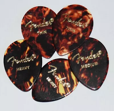 3 X Fender Guitar Picks  Shell  354  Picks Thin Medium Heavy • $5.55