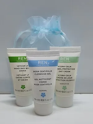 £4.49 • Buy REN Clean Skin Care Travel Set With Gift Bag Valentine , Birthday Gift Set