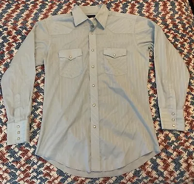 Wrangler Western Long Sleeve Western Snap Dobby Stripe Shirt 75222BL Size XL • $9
