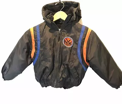 Vintage NY KNICKS NBA Basketball Reebok Full Zip Hood Child 6 Jacket Coat RARE • $34.19