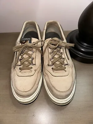 MEPHISTO Rush Nubuck Leather Sneakers Shoes 39 US 9 UK 6.5 Beige France • $50