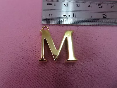 18k Pure Yellow Gold Initial M Pendant Charm • $291.06