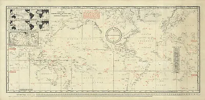 World And Star Chart Map Nautical Navigation Astronomy Poster Vintage 16x33 • $19.95