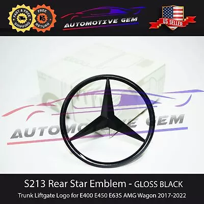 S213 E63S WAGON AMG Trunk Star Emblem GLOSS BLACK Rear Logo Badge Mercedes E450 • $39.99