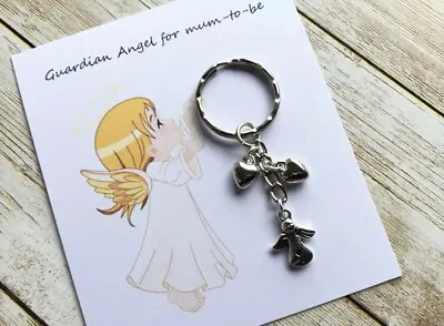 Guardian Angel For Mum To Be Pregnancy Charm Keyring - Baby Shower Gift • £4.30