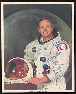 NEIL ARMSTRONG SIGNED 8x10 SPACE SUIT PHOTO WITH ZARELLI CERTIFICATE (SPACE P70) • $1999.99