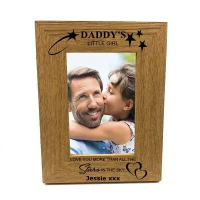 Personalised Daddy's Little Girl Portrait Wooden Photo Frame Gift FW286 • £13.99