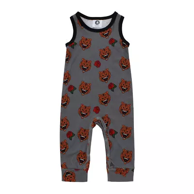 Metallimonsters Baby Tiger Roses Romper Alternative Goth Punk • £5.99