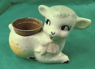 Vintage  Ceramic Baby Lamb Textured Planter 4 X 6   About • $6.95