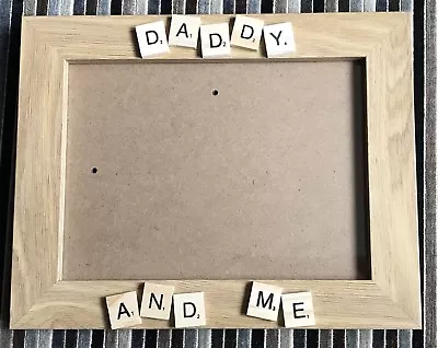 Wooden Scrabble Photo Frame Daddy Mummy Nana And Me Father’s Day Gift Keepsake • £9