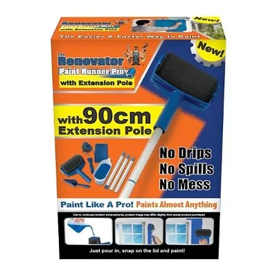 Genuine The Renovator Paint Runner Pro -NEW- AS SEEN ON TV + 90cm Extension Pole • £36.57