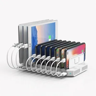 Alxum Charging Station 96W 10-Port USB Charging Station Multiple Device USB NEW • $44.99