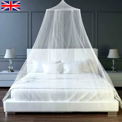 Mosquito Net Canopy Dome Fly Insect Protect Double King Bed Tent Mesh Curtain UK • £6.89