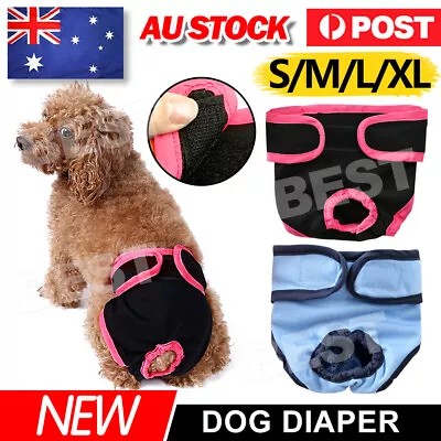 Female / Male Dog Puppy Nappy Diapers Belly Wrap Band Sanitary Underpants AU • $7.25