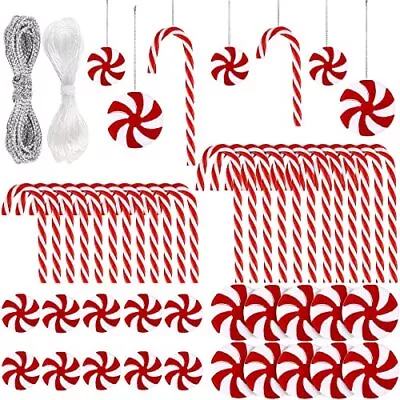 48PCS Christmas Candy Cane Hanging Ornaments Candy Lollipop Christmas Tree Decor • $12.89
