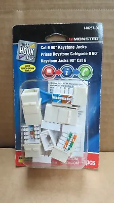 Monster 140257-00 Cat 6 90 Degree Keystone Jacks 5 Pcs New • $7