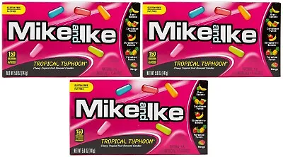 3x Mike & Ike Tropical Typhoon Chewy Tropical Fruit Flavored Candies 141g • $13.82