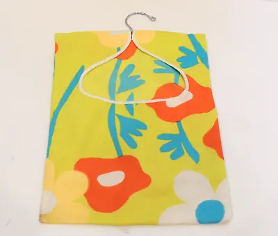 Vintage Flower Power Clothespin Bag Floral Poppy Yellow Retro Clothes Pin Holder • $12.99