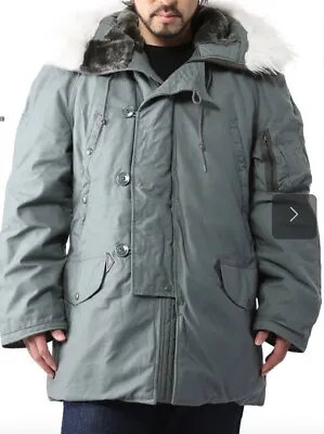 Weather Type N-3B Jacket Men's M Grey Extreme Cold Parka Fur Hooded Outdoor • $94.77