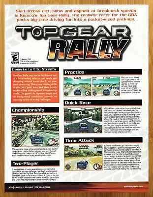 2004 Top Gear Rally GBA Print Ad/Poster Authentic Racing Video Game Promo Art • $14.99