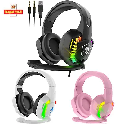 $31.99 • Buy Gaming Headset 3D Wired RGB Mic Headphones For PC PS4 PS5 Laptop Nintendo Switch