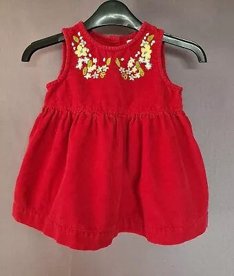 Cath Kidston Baby Girl's Red Velvet Dress  Age 0 - 3 Months - Party Dress 💖 • £6